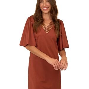 Cabana Life Brown Dress with Gold Accents